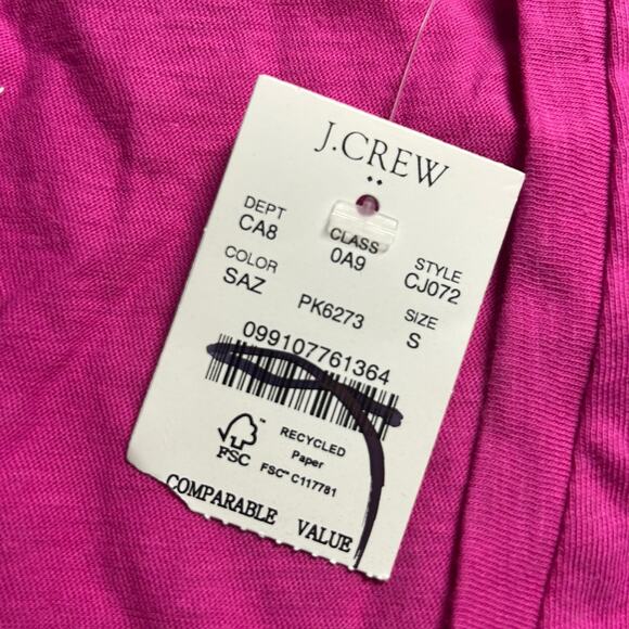 J. Crew Factory Women's Slub Cotton V-Neck Tank Top Pink S Small New - Picture 8 of 8